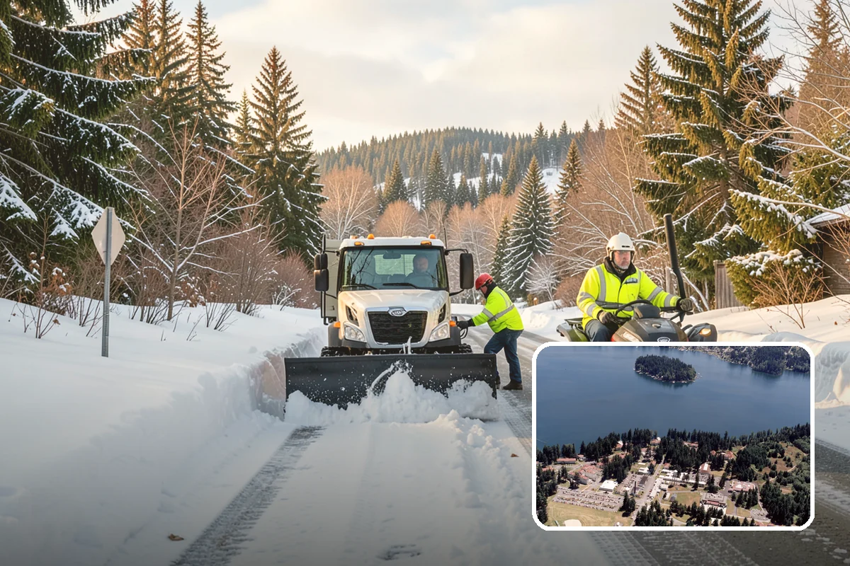 Condominium Snow Plowing in Lakewood, Pierce County, WA - Interior drive lanes and visitor stalls cleared without blocking deeded spaces