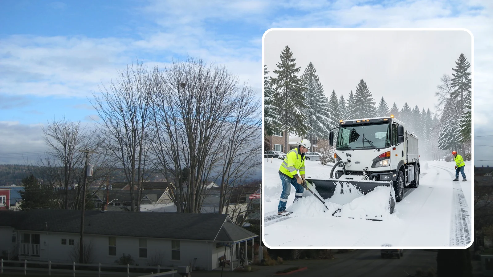 Condominium Snow Plowing in Langley, Island County, WA - We plow condominium drive lanes, deeded parking, and entry courts so owners and their guests keep safe footing during a snow...