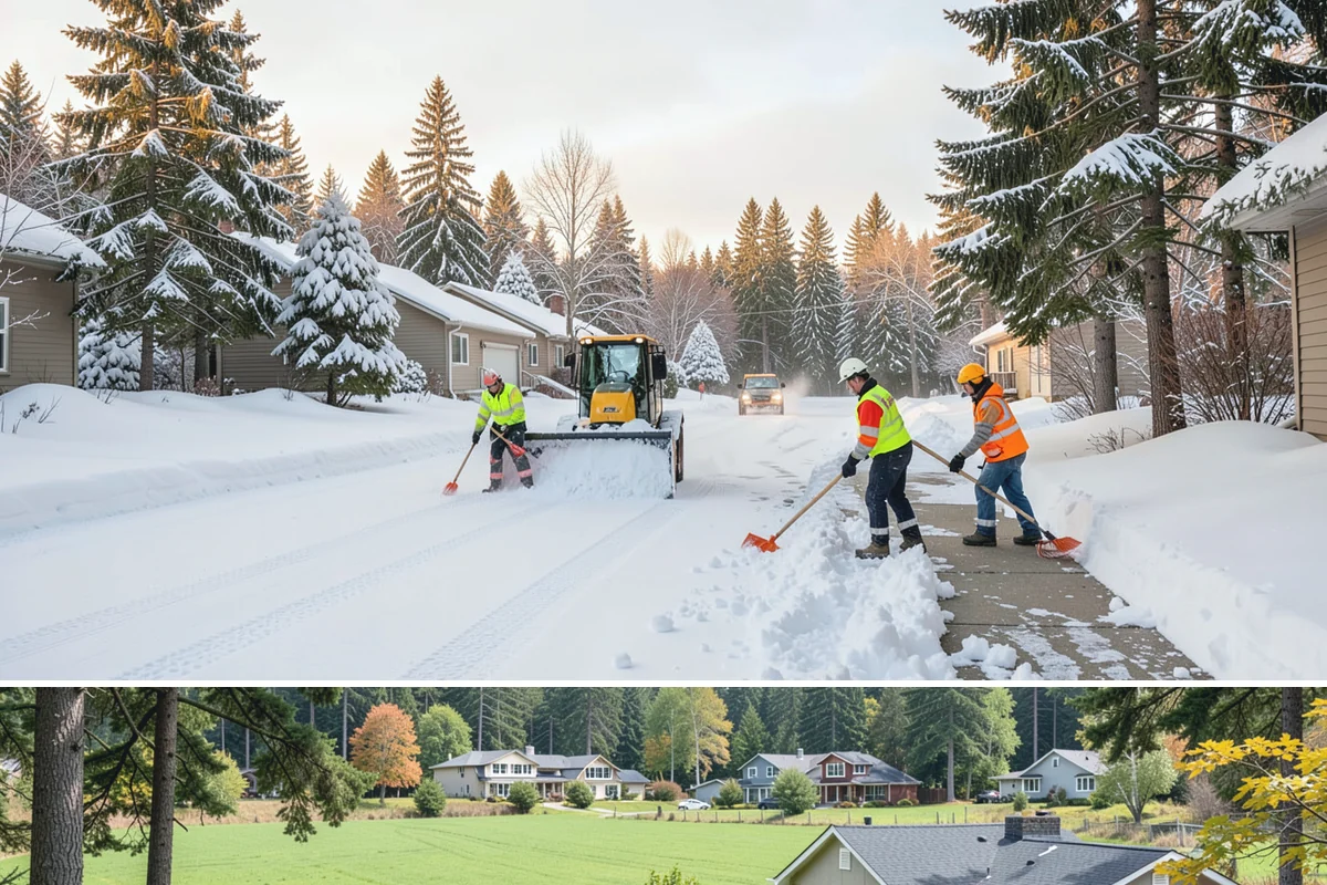 Condominium Snow Plowing in Lyman, Skagit County, WA - Get on the schedule in autumn so your association is covered before the first freeze locks the courtyards in ice.