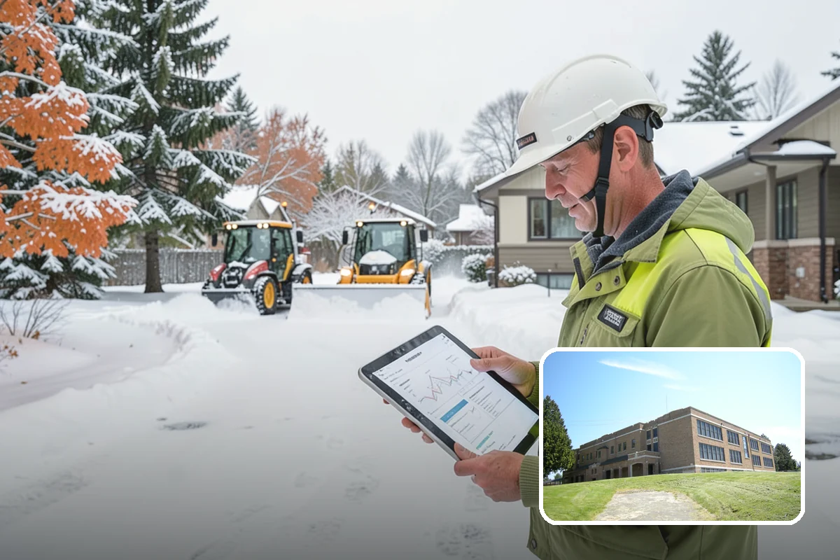 Condominium Snow Plowing in Maple Valley, King County, WA - Interior drive lanes and visitor stalls cleared without blocking deeded spaces