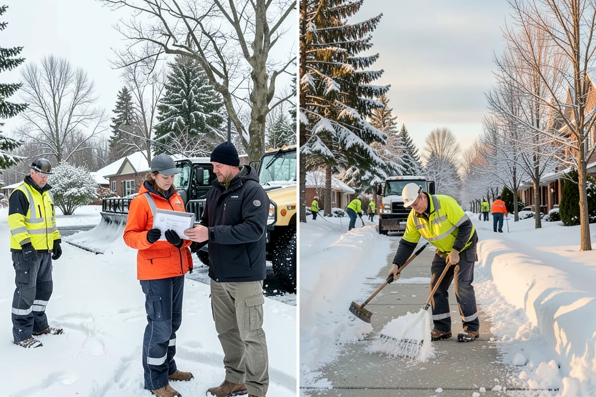 Condominium Snow Plowing in Maple Valley, King County, WA - Review the site plan to separate deeded stalls from common lanes and visitor parking