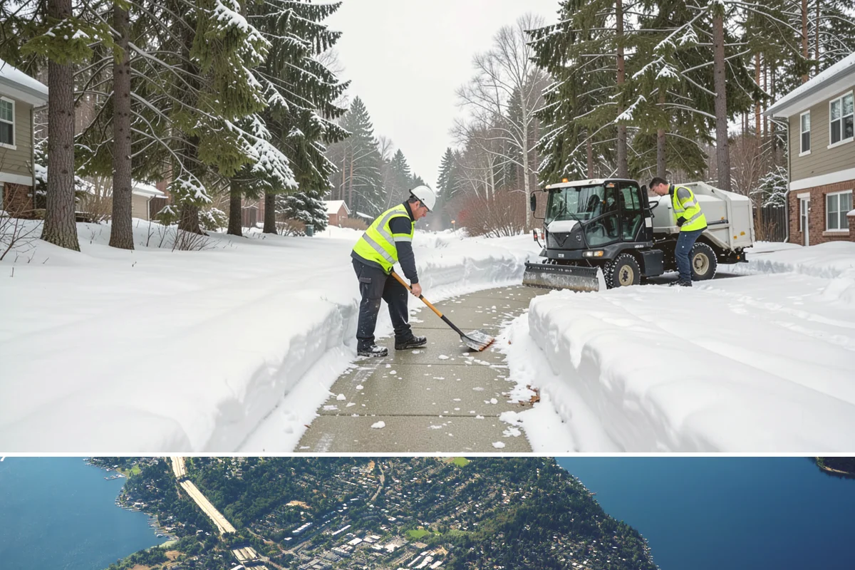 Condominium Snow Plowing in Mercer Island, King County, WA - Get on the schedule in autumn so your association is covered before the first freeze locks the courtyards in ice.