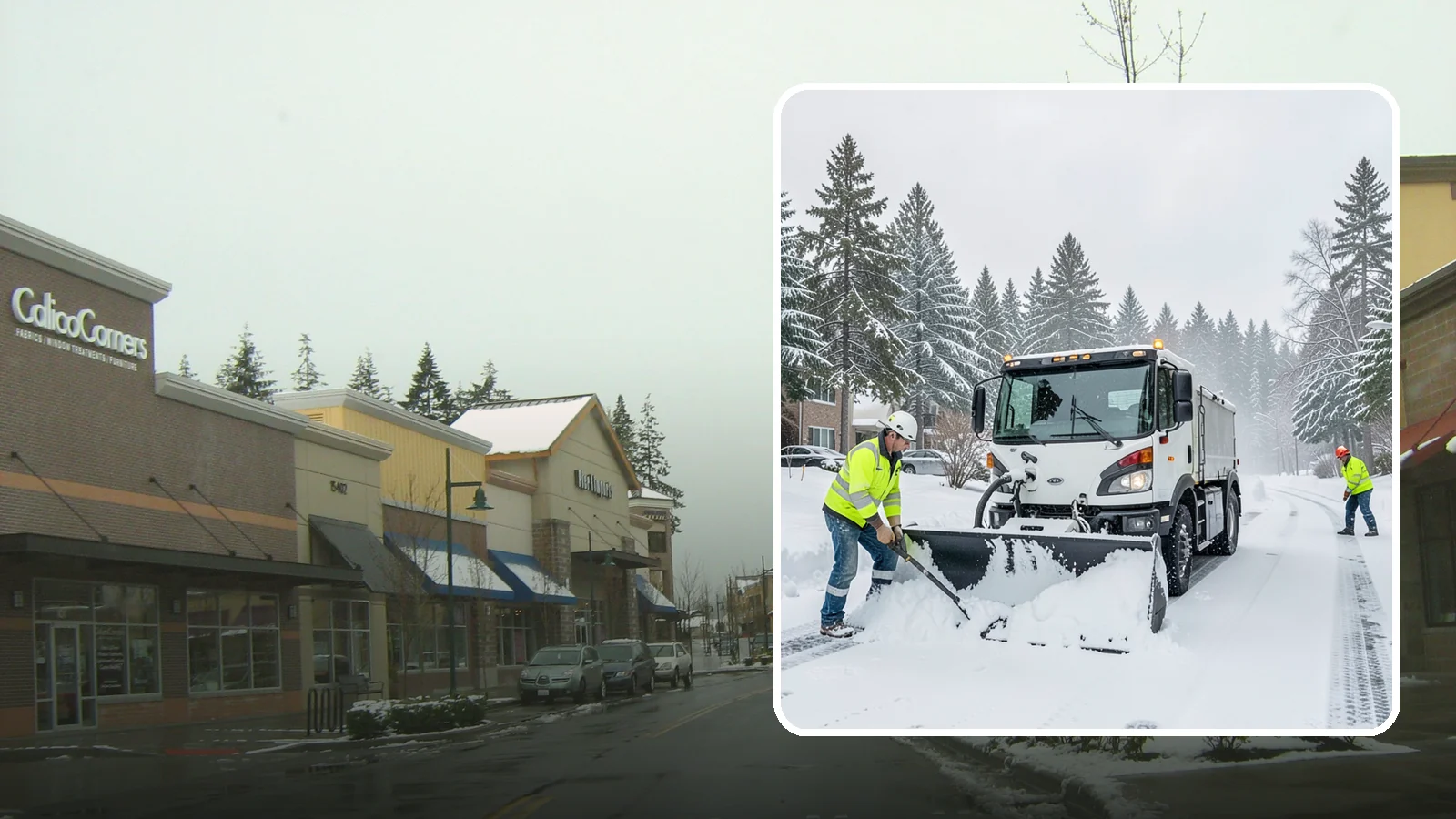 Condominium Snow Plowing in Mill Creek, Snohomish County, WA - We plow condominium drive lanes, deeded parking, and entry courts so owners and their guests keep safe footing during a snow...