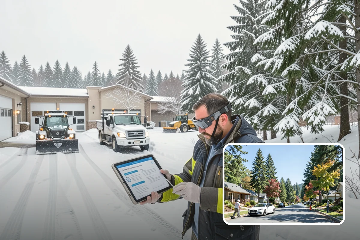Condominium Snow Plowing in Orting, Pierce County, WA - Interior drive lanes and visitor stalls cleared without blocking deeded spaces