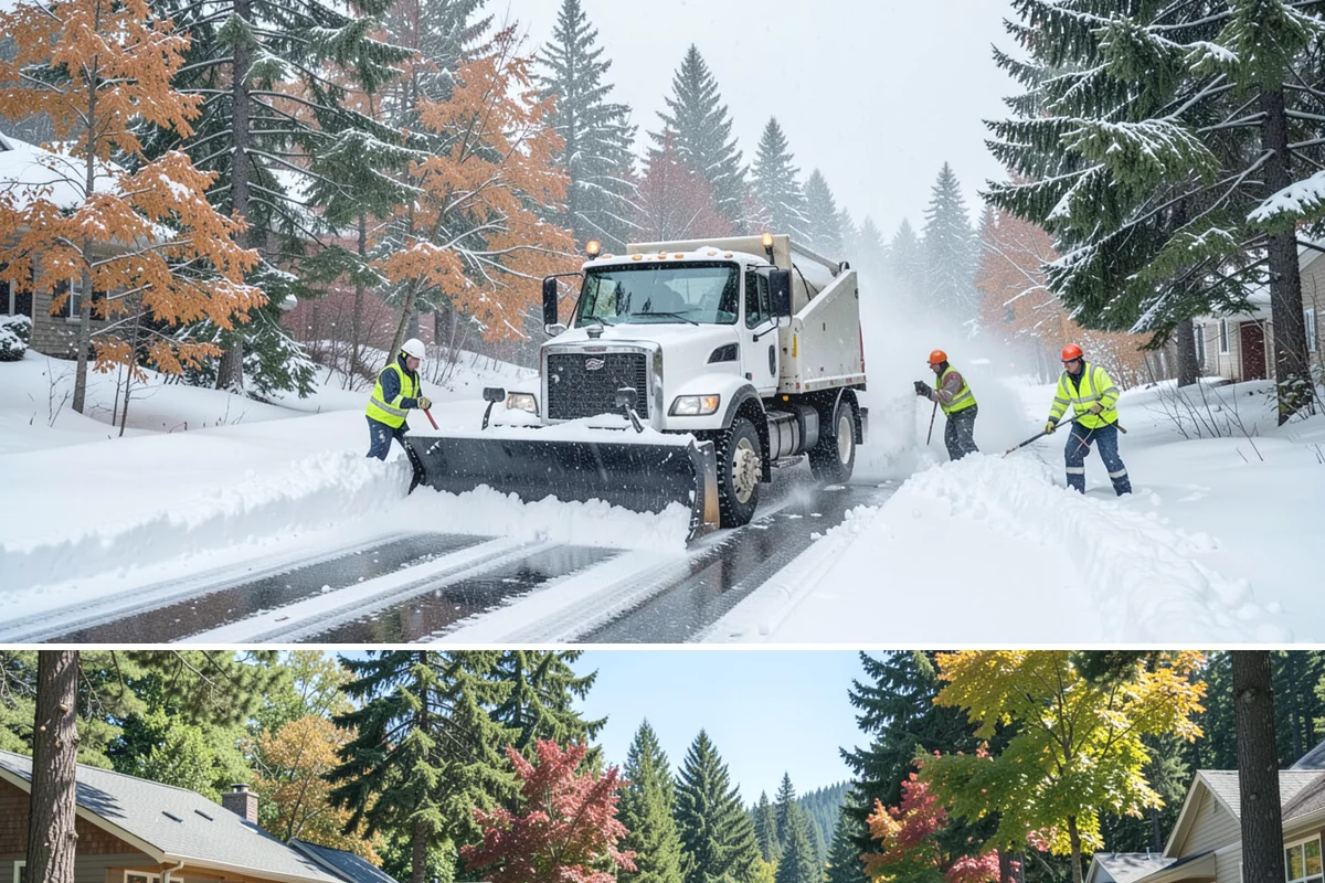 Condominium Snow Plowing in Orting, Pierce County, WA - Get on the schedule in autumn so your association is covered before the first freeze locks the courtyards in ice.