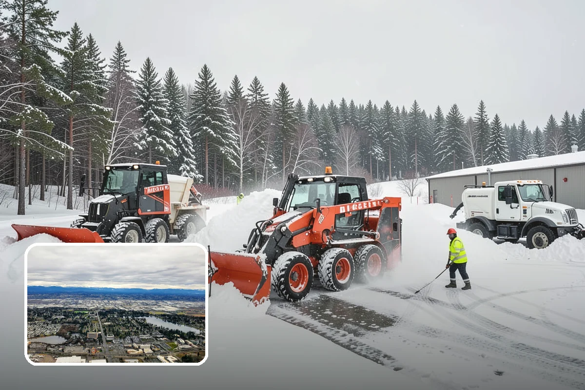 Condominium Snow Plowing in SeaTac, King County, WA - Interior drive lanes and visitor stalls cleared without blocking deeded spaces