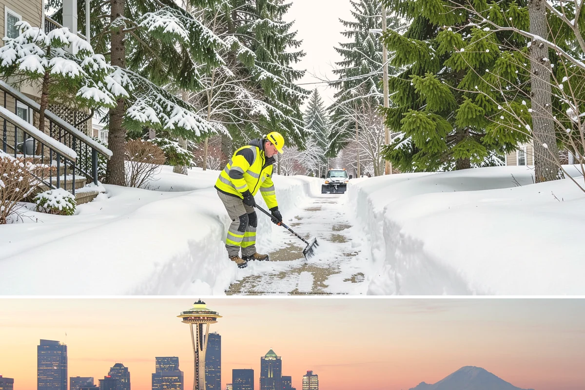 Condominium Snow Plowing in Seattle, King County, WA - Get on the schedule in autumn so your association is covered before the first freeze locks the courtyards in ice.