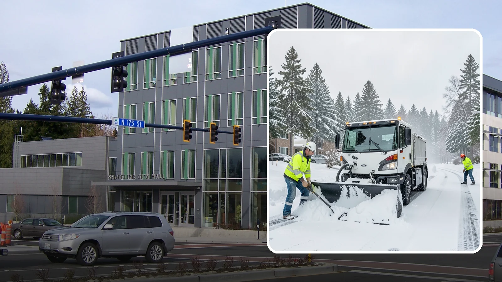 Condominium Snow Plowing in Shoreline, King County, WA - We plow condominium drive lanes, deeded parking, and entry courts so owners and their guests keep safe footing during a snow...