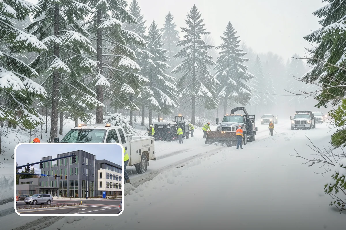 Condominium Snow Plowing in Shoreline, King County, WA - Interior drive lanes and visitor stalls cleared without blocking deeded spaces