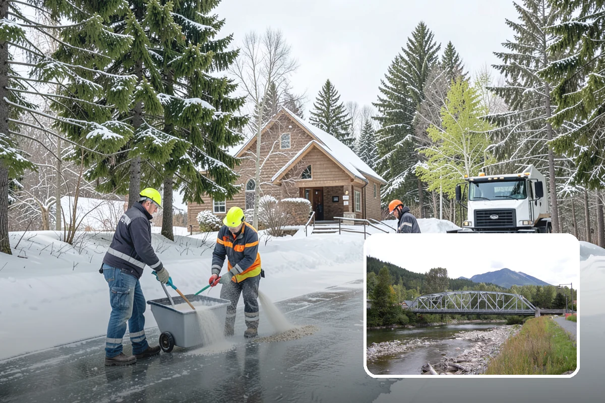 Condominium Snow Plowing in Skykomish, King County, WA - Interior drive lanes and visitor stalls cleared without blocking deeded spaces