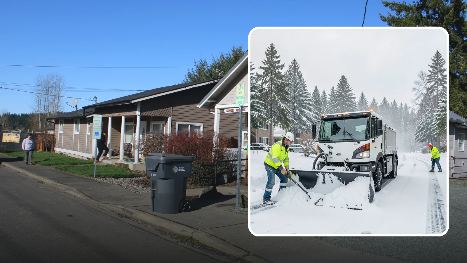Condominium Snow Plowing in South Prairie, Pierce County, WA - We plow condominium drive lanes, deeded parking, and entry courts so owners and their guests keep safe footing during a snow...