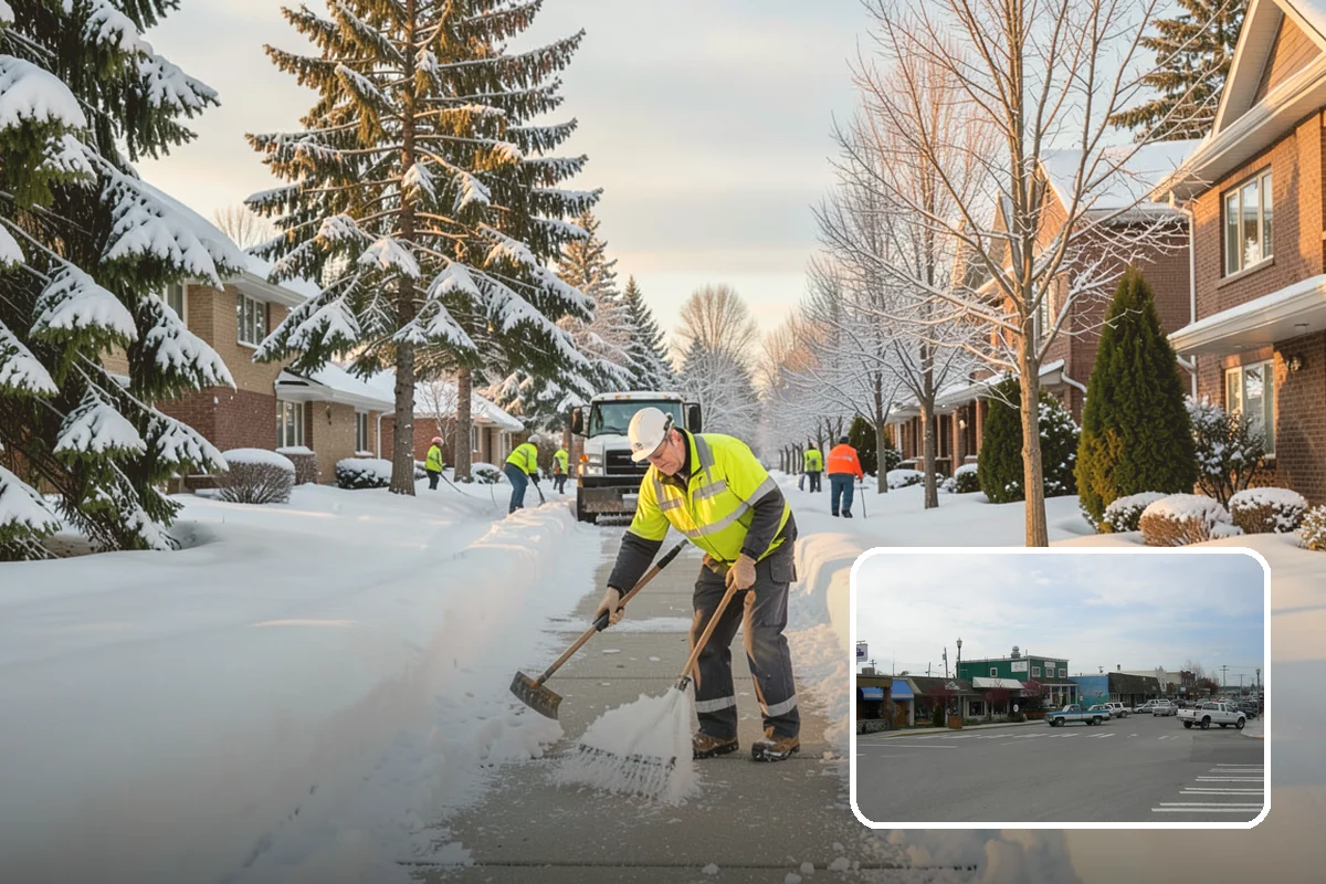 Condominium Snow Plowing in Stanwood, Snohomish County, WA - Interior drive lanes and visitor stalls cleared without blocking deeded spaces