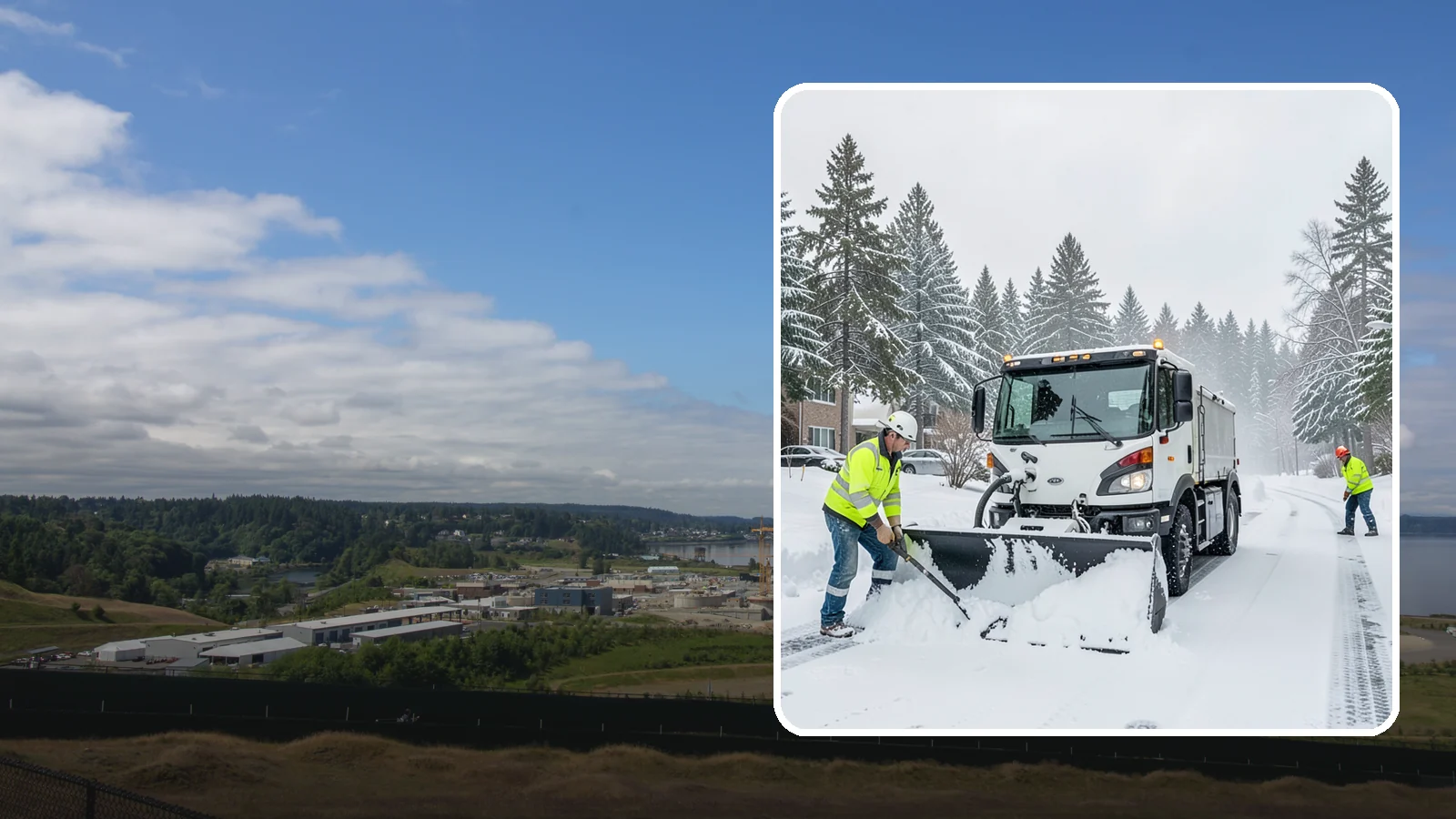 Condominium Snow Plowing in University Place, Pierce County, WA - We plow condominium drive lanes, deeded parking, and entry courts so owners and their guests keep safe footing during a snow...