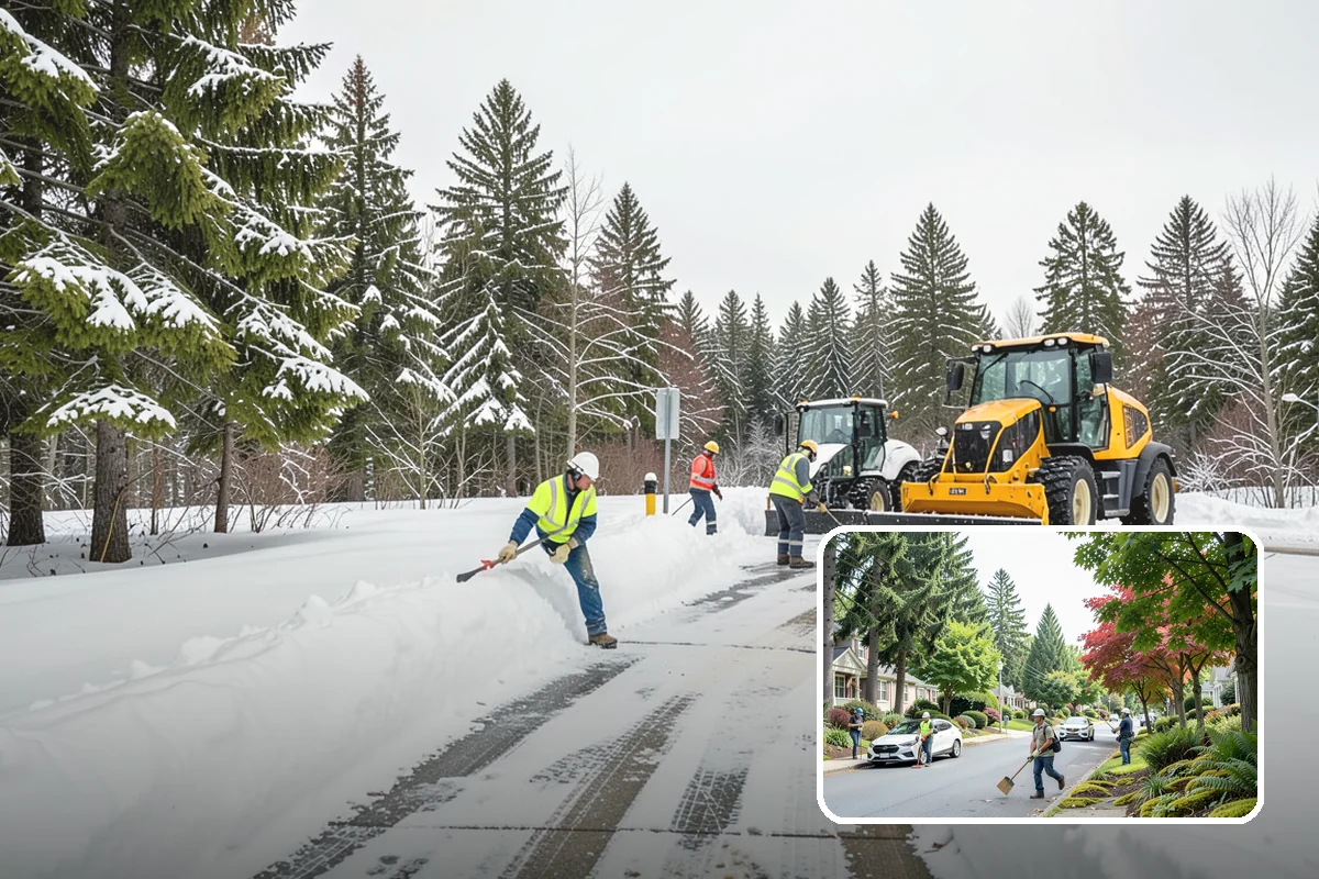 Condominium Snow Removal in Beaux Arts Village, King County, WA - Clear shared entrances and covered ramp approaches