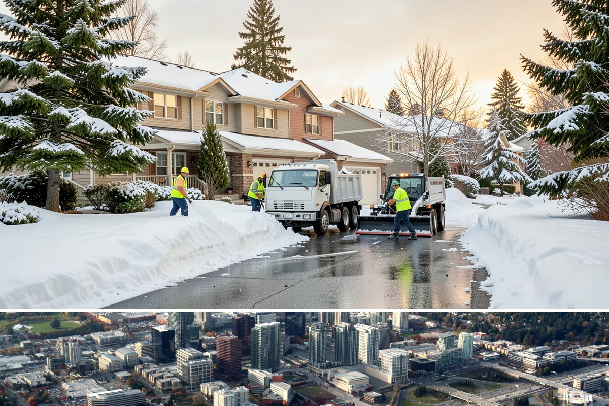 Condominium Snow Removal in Bellevue, King County, WA - Condominium properties face the greatest ice risk during January's longest, coldest nights when shaded surfaces never fully thaw.