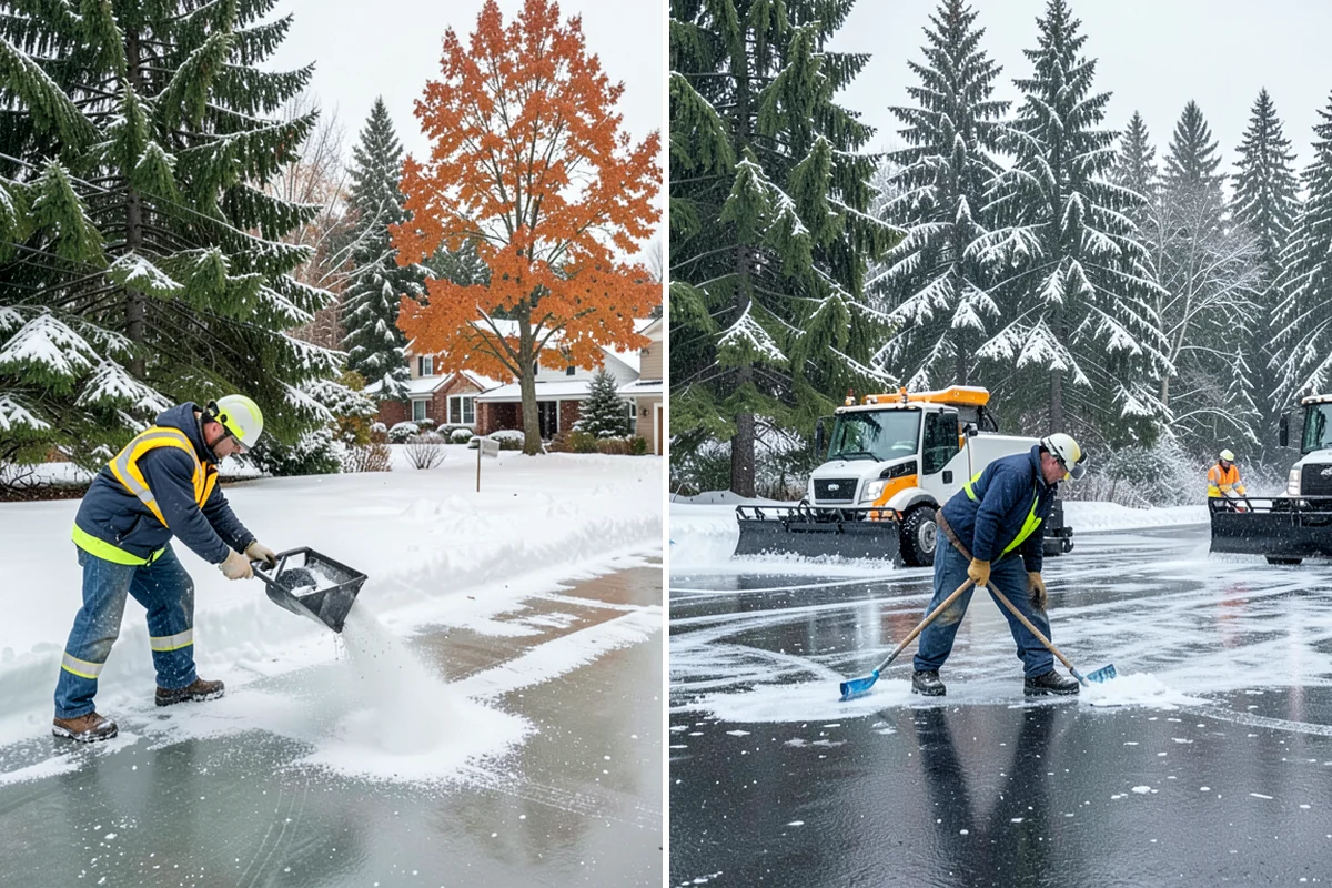 Condominium Snow Removal in Clyde Hill, King County, WA - Identify owner parking, guest stalls, and covered ramp areas