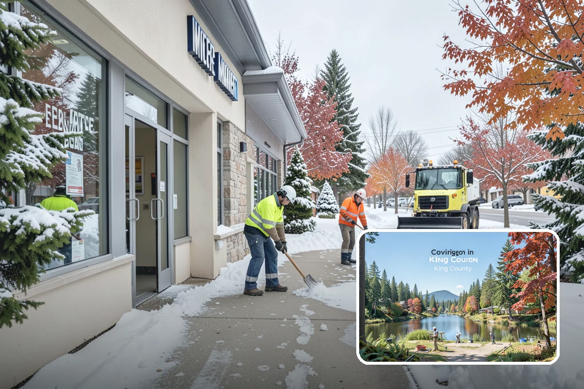 Condominium Snow Removal in Covington, King County, WA - Clear shared entrances and covered ramp approaches