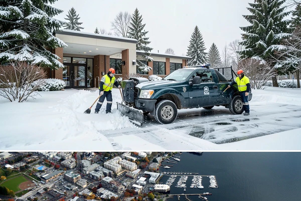 Condominium Snow Removal in Kirkland, King County, WA - Condominium properties face the greatest ice risk during January's longest, coldest nights when shaded surfaces never fully thaw.