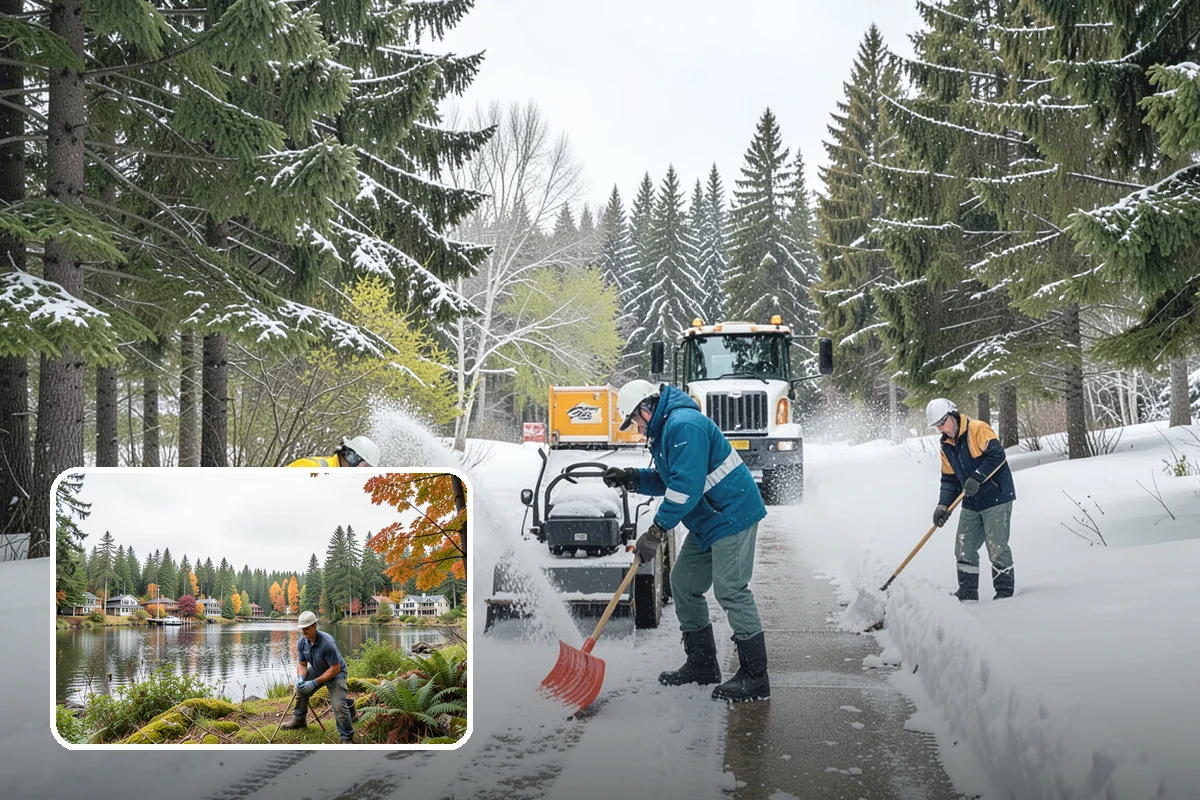 Condominium Snow Removal in La Conner, Skagit County, WA - Clear shared entrances and covered ramp approaches