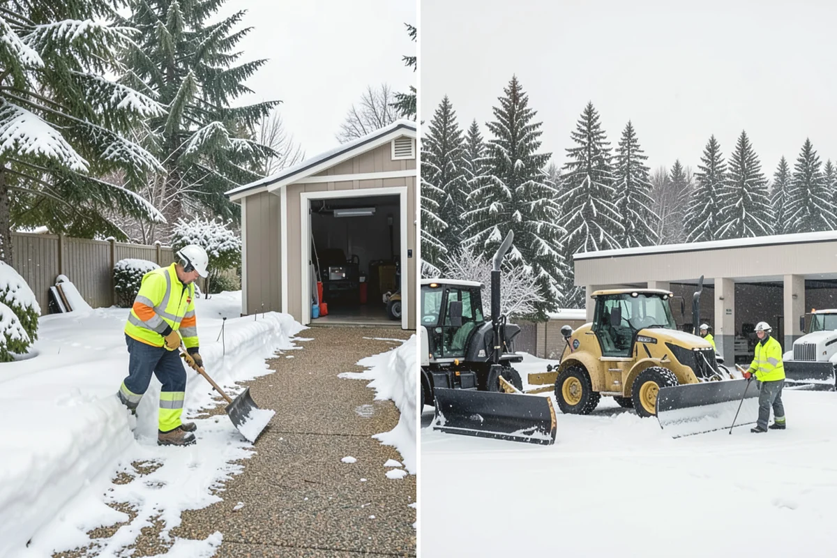 Condominium Snow Removal in La Conner, Skagit County, WA - Identify owner parking, guest stalls, and covered ramp areas