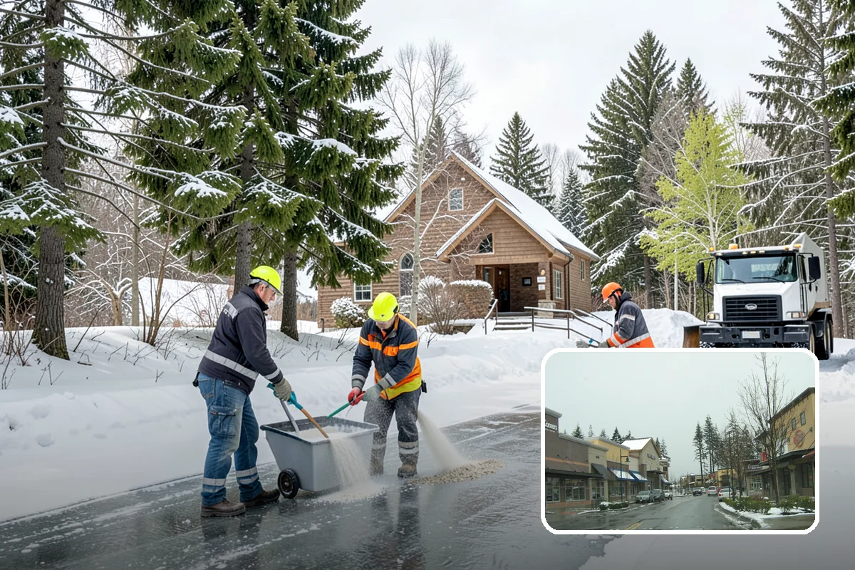 Condominium Snow Removal in Mill Creek, Snohomish County, WA - Clear shared entrances and covered ramp approaches