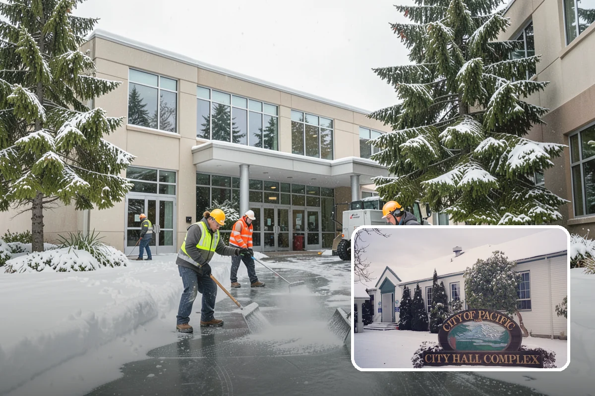 Condominium Snow Removal in Pacific, King County, WA - Clear shared entrances and covered ramp approaches