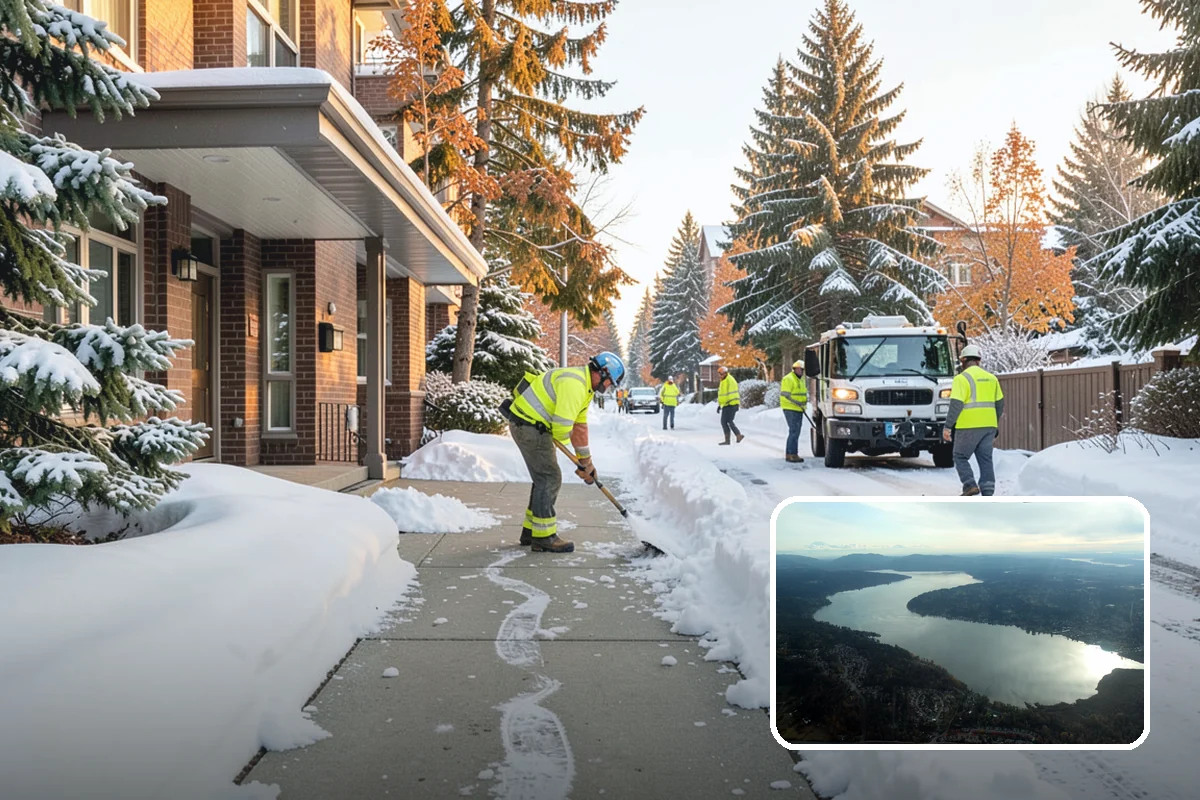 Condominium Snow Removal in Sammamish, King County, WA - Clear shared entrances and covered ramp approaches