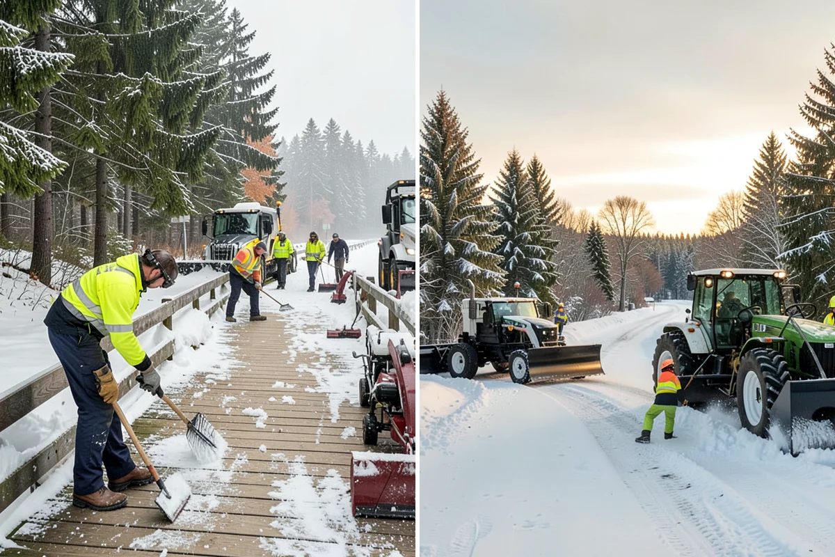 Construction Site Snow Removal in Arlington, Snohomish County, WA - Walk the site plan to identify access roads, staging, and hazards
