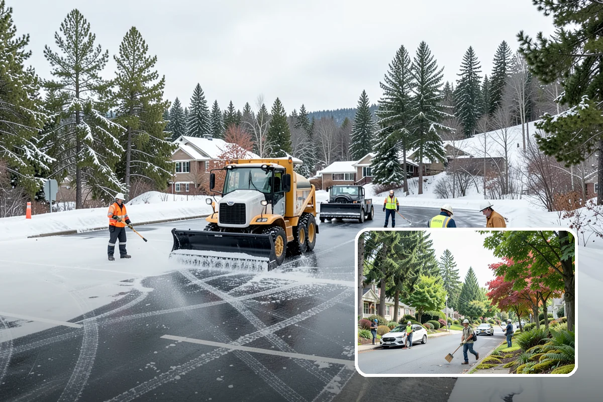 Construction Site Snow Removal in Beaux Arts Village, King County, WA - Keeps trades and inspections on schedule despite winter weather