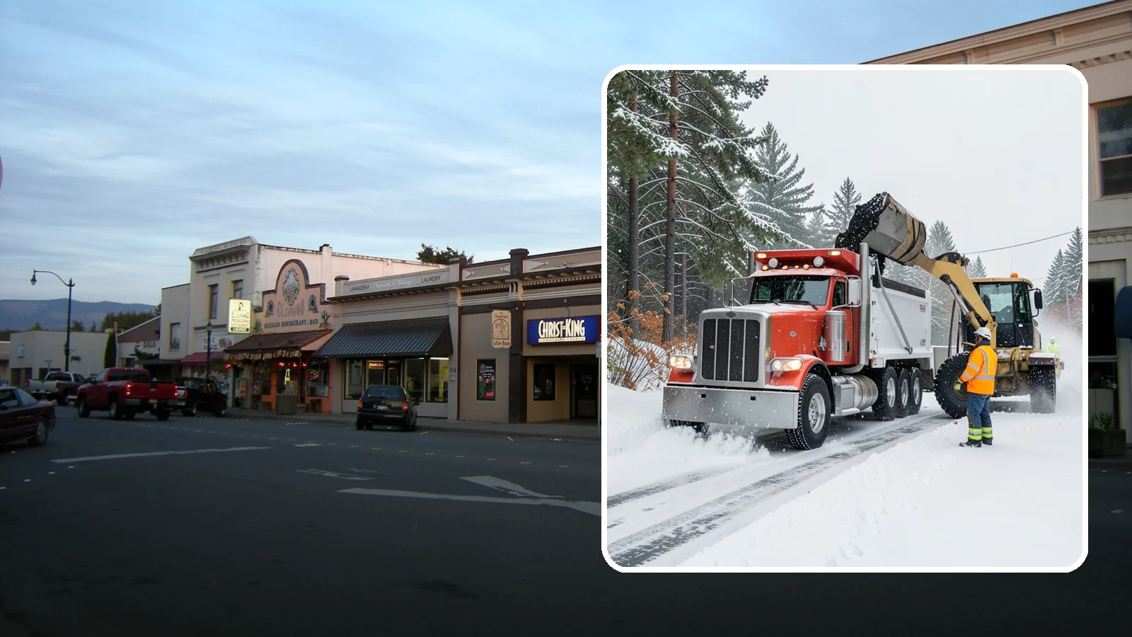 Construction Site Snow Removal in Burlington, Skagit County, WA - We keep active Western Washington job sites open by clearing access roads, staging areas, and material yards so winter weather...