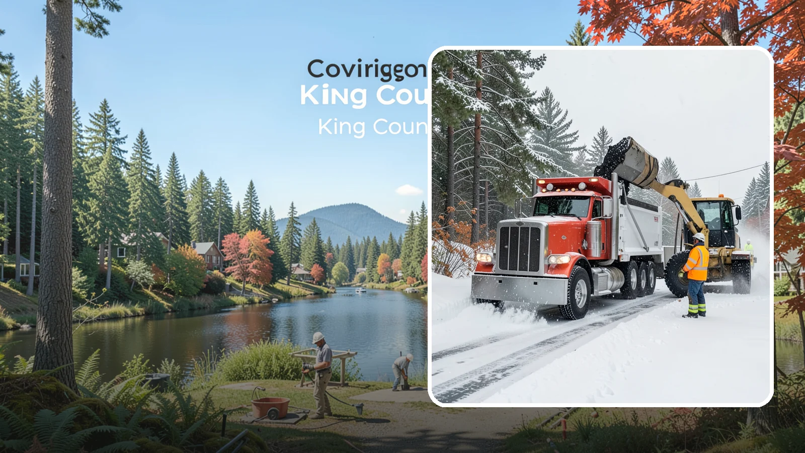 Construction Site Snow Removal in Covington, King County, WA - We keep active Western Washington job sites open by clearing access roads, staging areas, and material yards so winter weather...