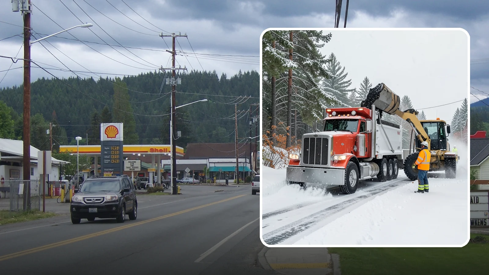 Construction Site Snow Removal in Granite Falls, Snohomish County, WA - We keep active Western Washington job sites open by clearing access roads, staging areas, and material yards so winter weather...