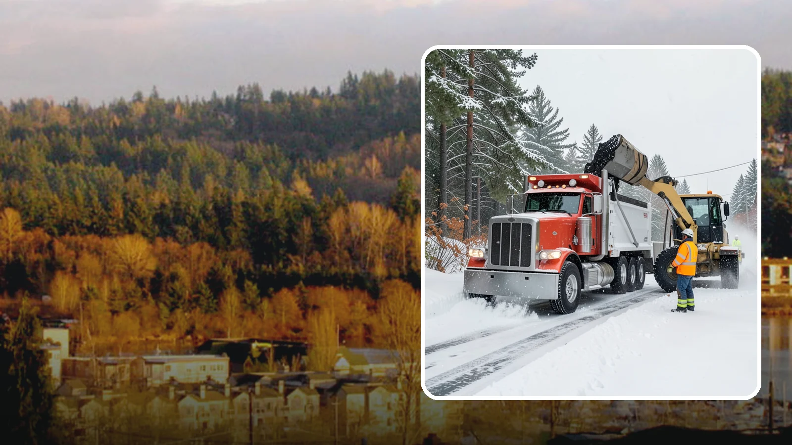 Construction Site Snow Removal in Kenmore, King County, WA - We keep active Western Washington job sites open by clearing access roads, staging areas, and material yards so winter weather...