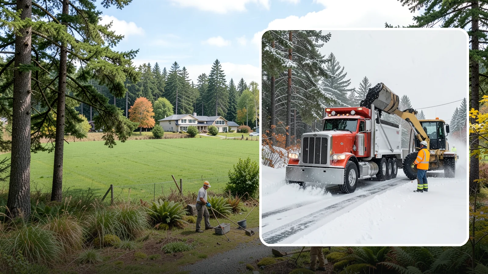 Construction Site Snow Removal in Lyman, Skagit County, WA - We keep active Western Washington job sites open by clearing access roads, staging areas, and material yards so winter weather...