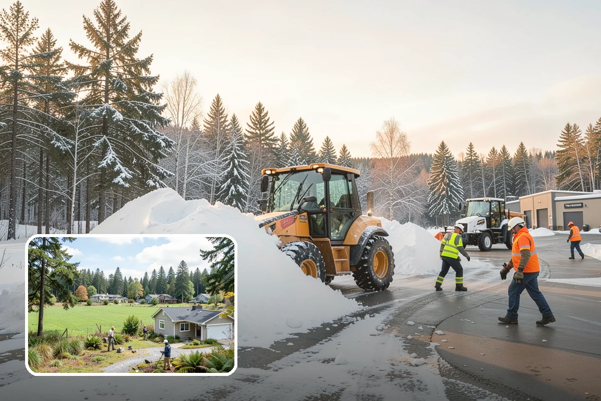 Construction Site Snow Removal in Lyman, Skagit County, WA - Keeps trades and inspections on schedule despite winter weather