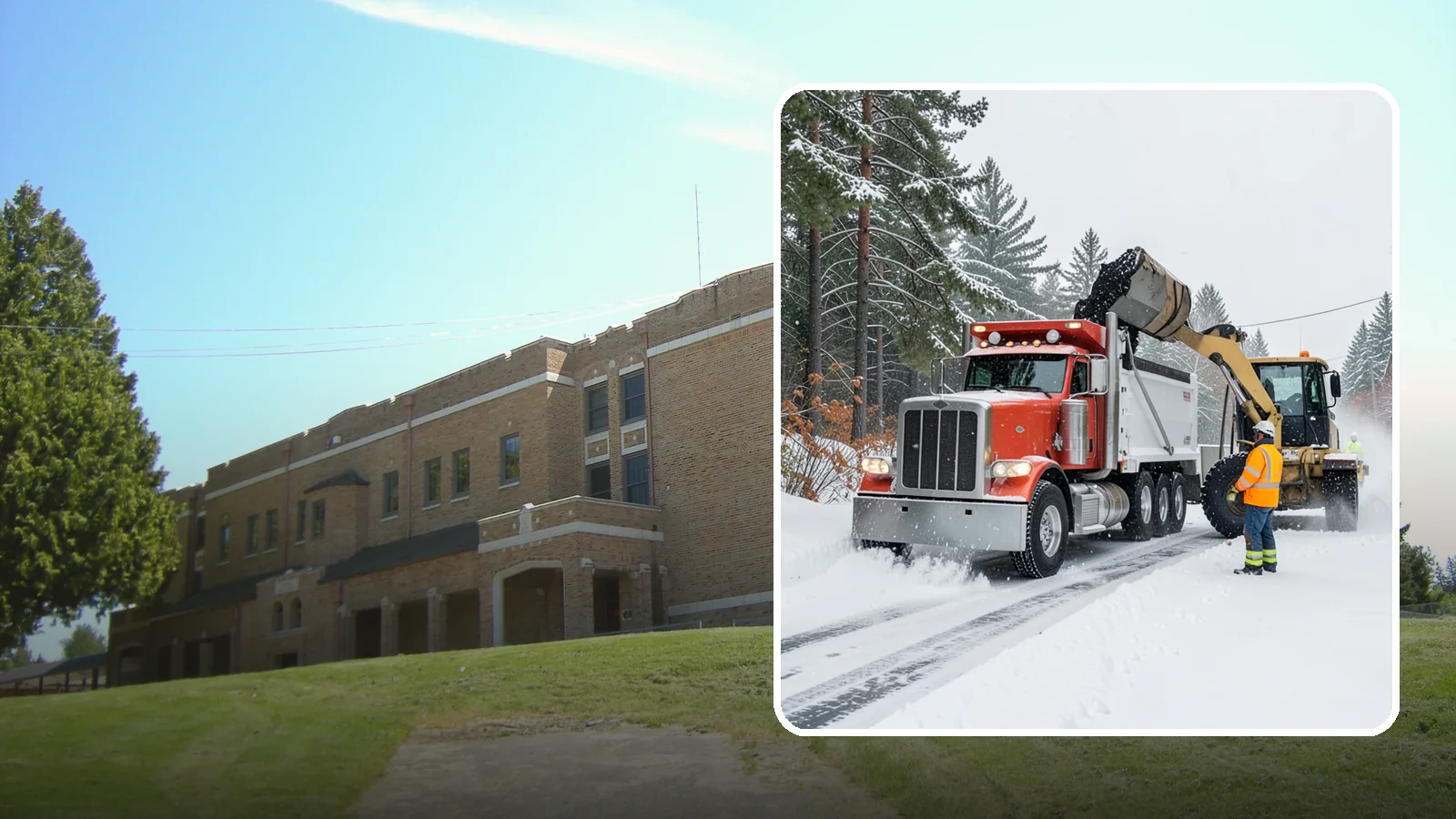 Construction Site Snow Removal in Maple Valley, King County, WA - We keep active Western Washington job sites open by clearing access roads, staging areas, and material yards so winter weather...