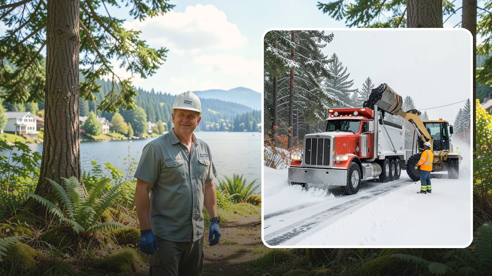 Construction Site Snow Removal in Milton, King County, WA - We keep active Western Washington job sites open by clearing access roads, staging areas, and material yards so winter weather...