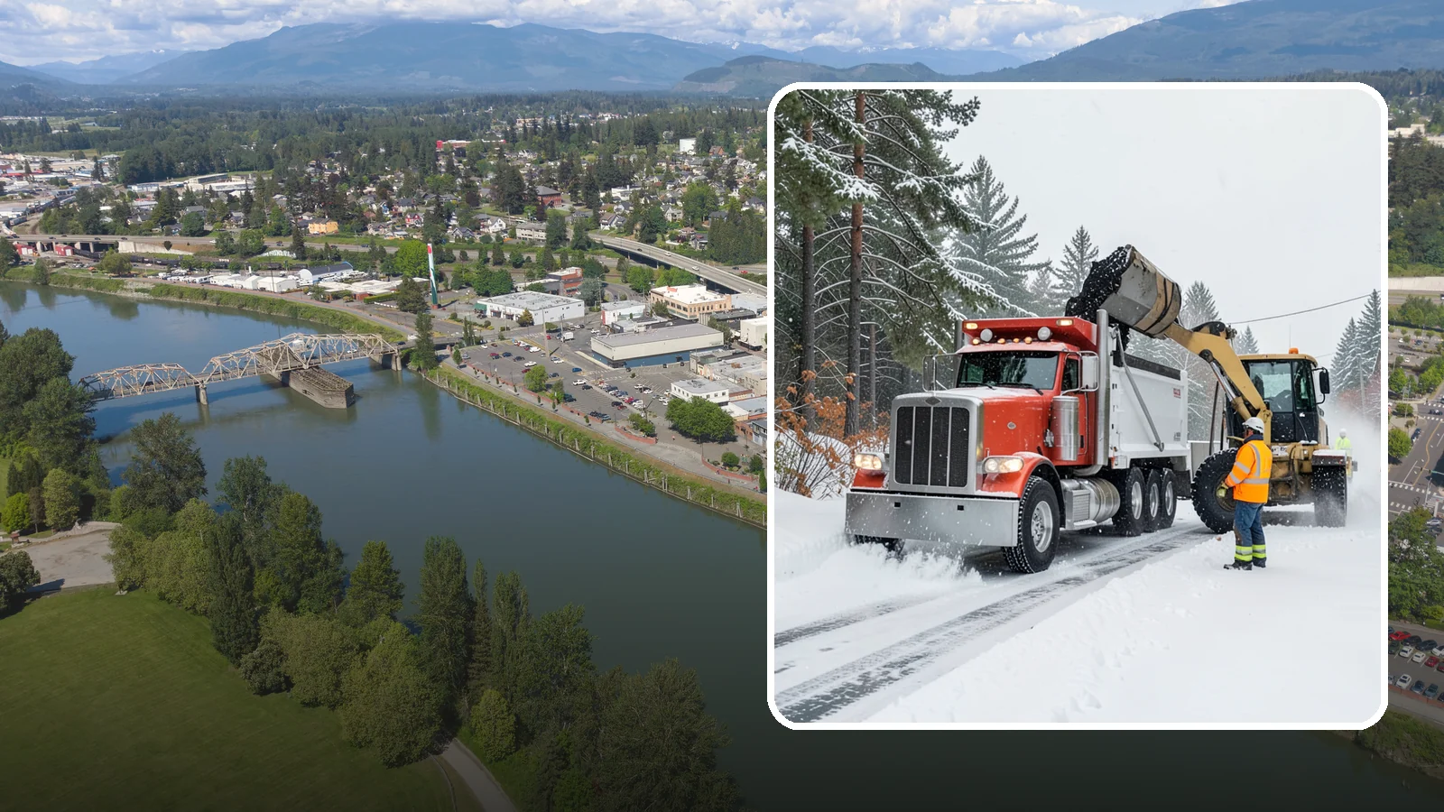 Construction Site Snow Removal in Mount Vernon, Skagit County, WA - We keep active Western Washington job sites open by clearing access roads, staging areas, and material yards so winter weather...