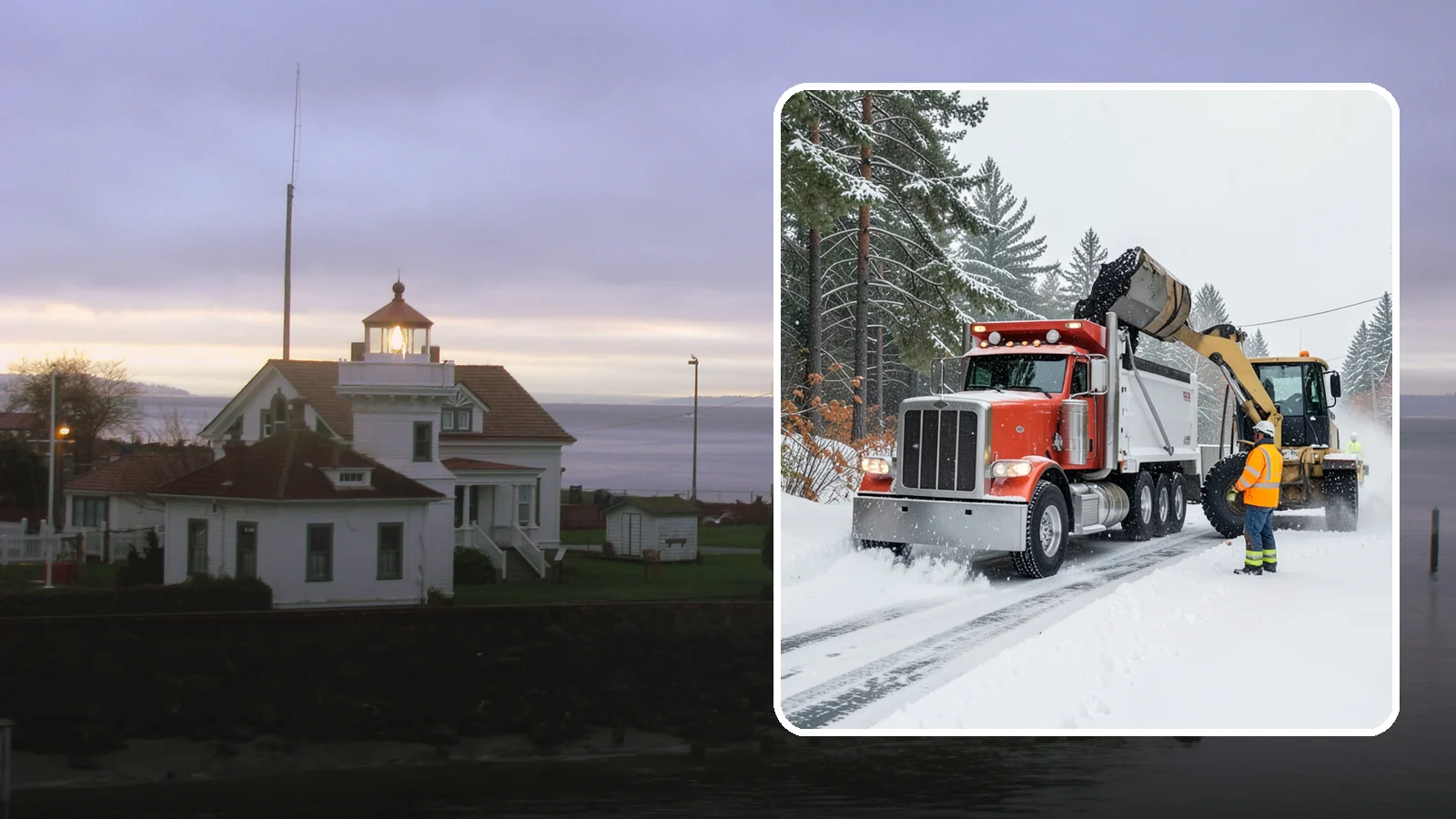 Construction Site Snow Removal in Mukilteo, Snohomish County, WA - We keep active Western Washington job sites open by clearing access roads, staging areas, and material yards so winter weather...
