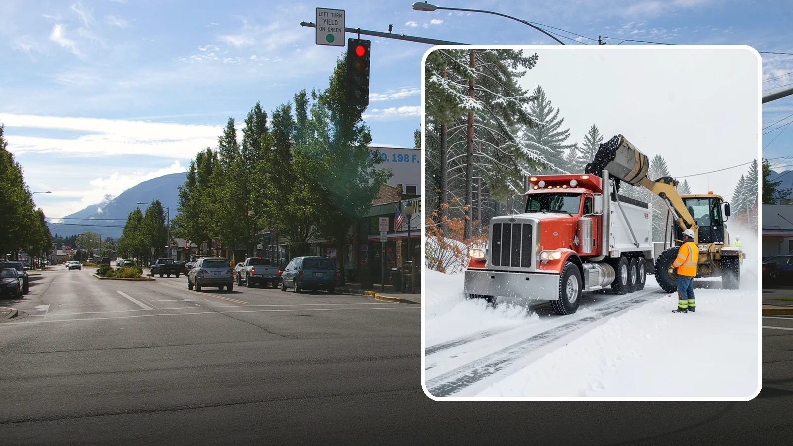 Construction Site Snow Removal in North Bend, King County, WA - We keep active Western Washington job sites open by clearing access roads, staging areas, and material yards so winter weather...