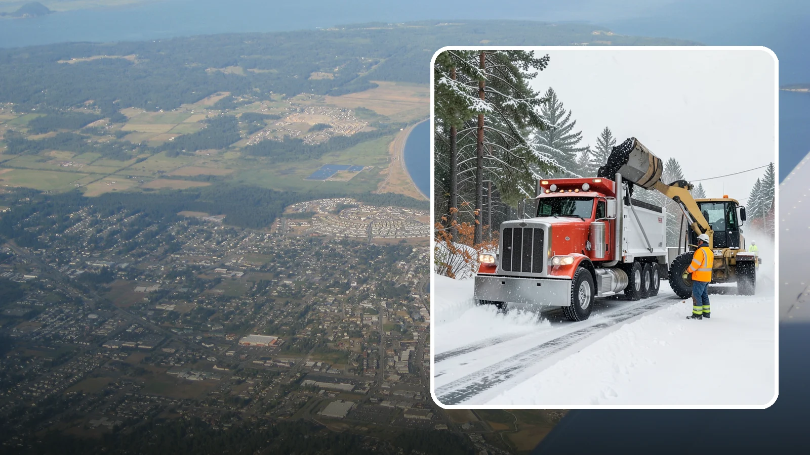 Construction Site Snow Removal in Oak Harbor, Island County, WA - We keep active Western Washington job sites open by clearing access roads, staging areas, and material yards so winter weather...