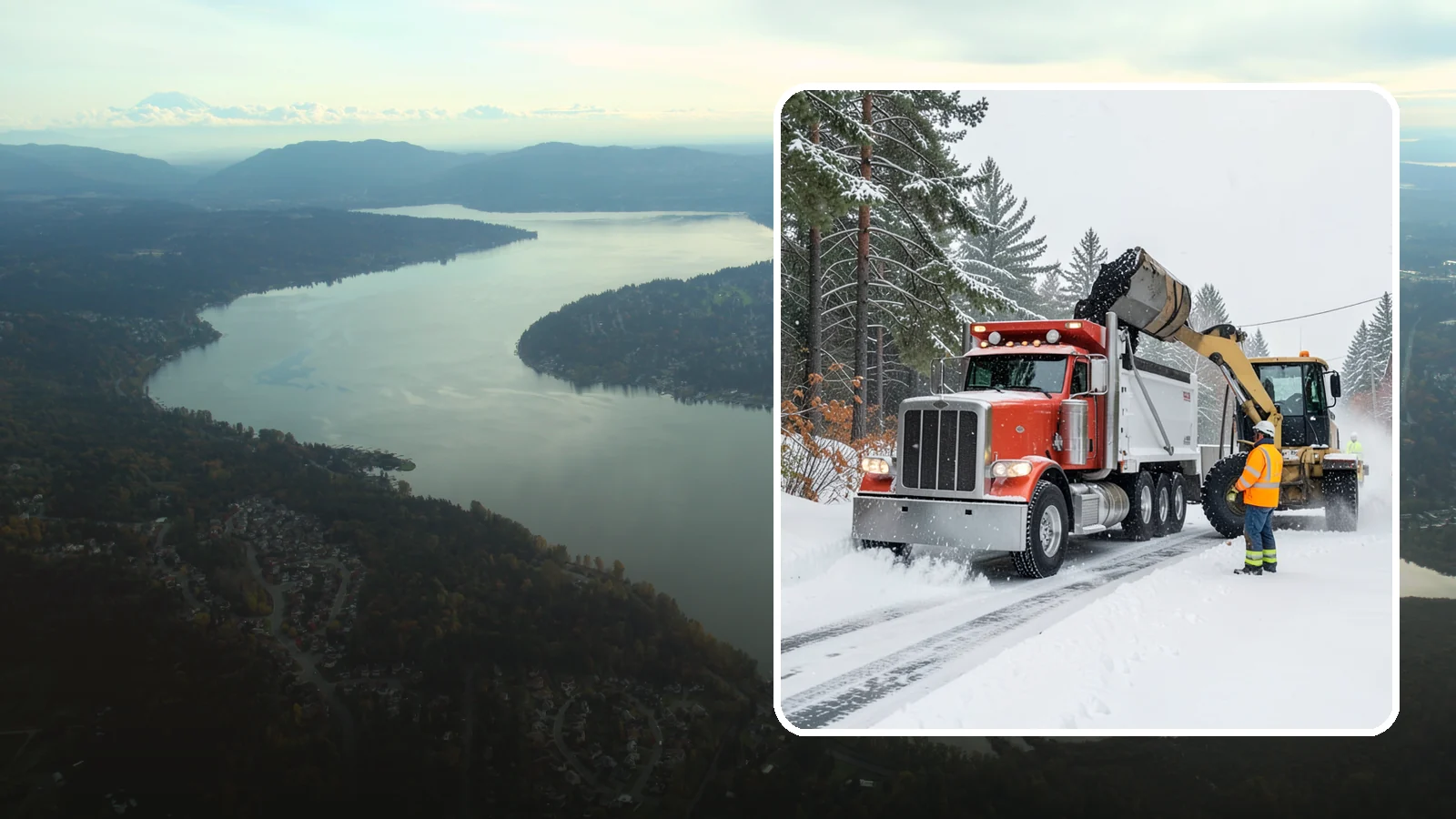 Construction Site Snow Removal in Sammamish, King County, WA - We keep active Western Washington job sites open by clearing access roads, staging areas, and material yards so winter weather...