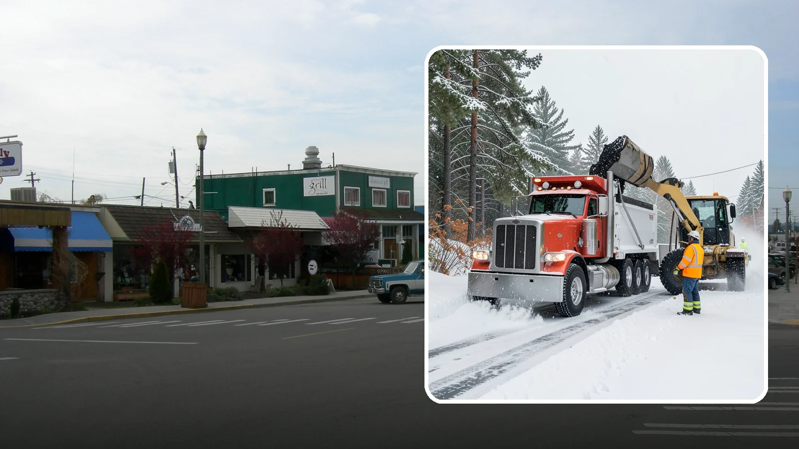 Construction Site Snow Removal in Stanwood, Snohomish County, WA - We keep active Western Washington job sites open by clearing access roads, staging areas, and material yards so winter weather...