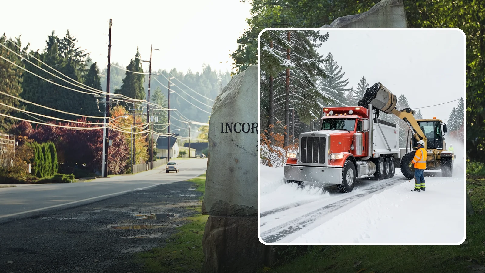 Construction Site Snow Removal in Wilkeson, Pierce County, WA - We keep active Western Washington job sites open by clearing access roads, staging areas, and material yards so winter weather...