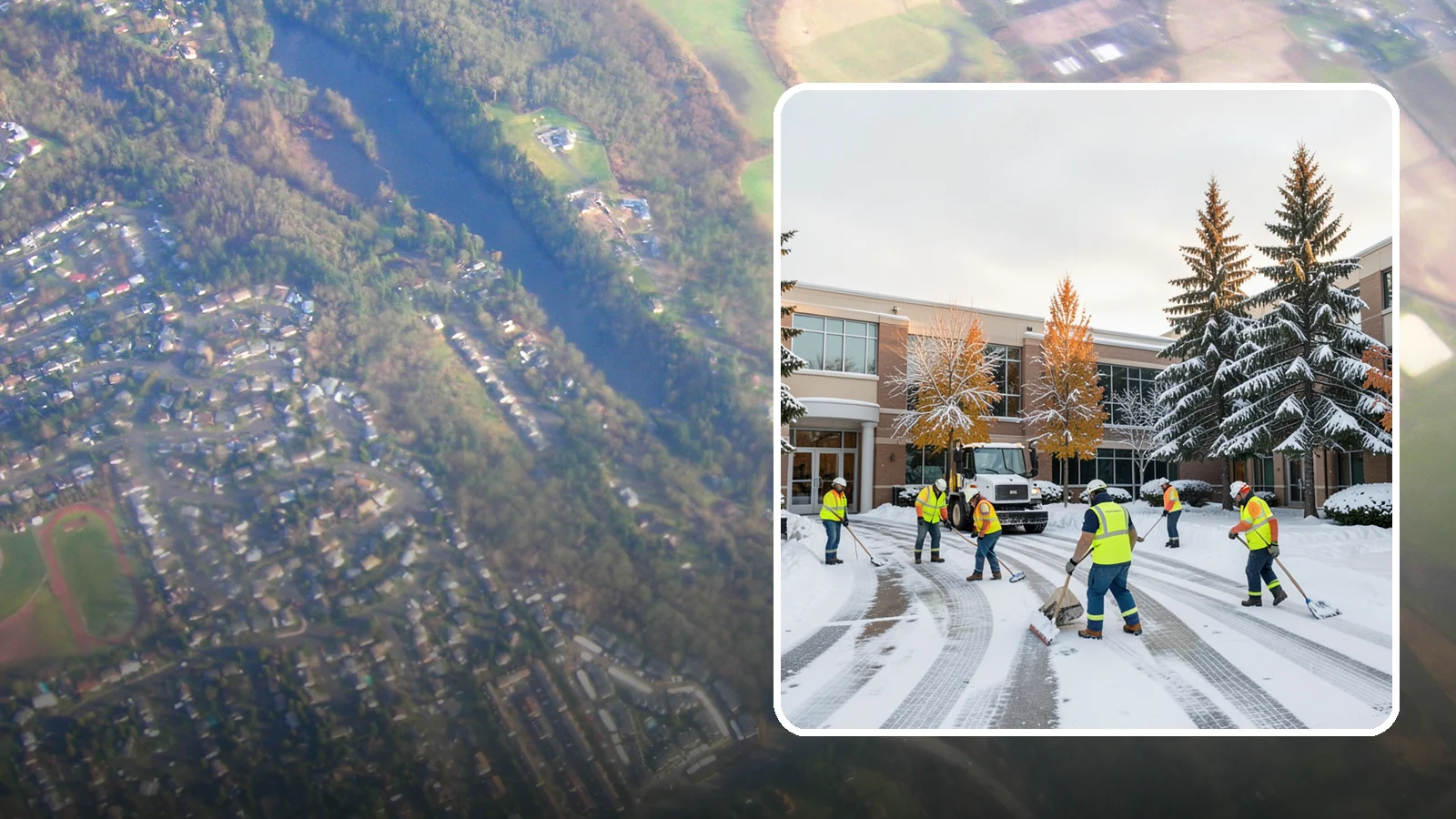 Corporate Campus Snow Removal in Algona, King County, WA - For sprawling corporate campuses, we clear internal roads, structured-garage approaches, and courtyards so your workforce and...