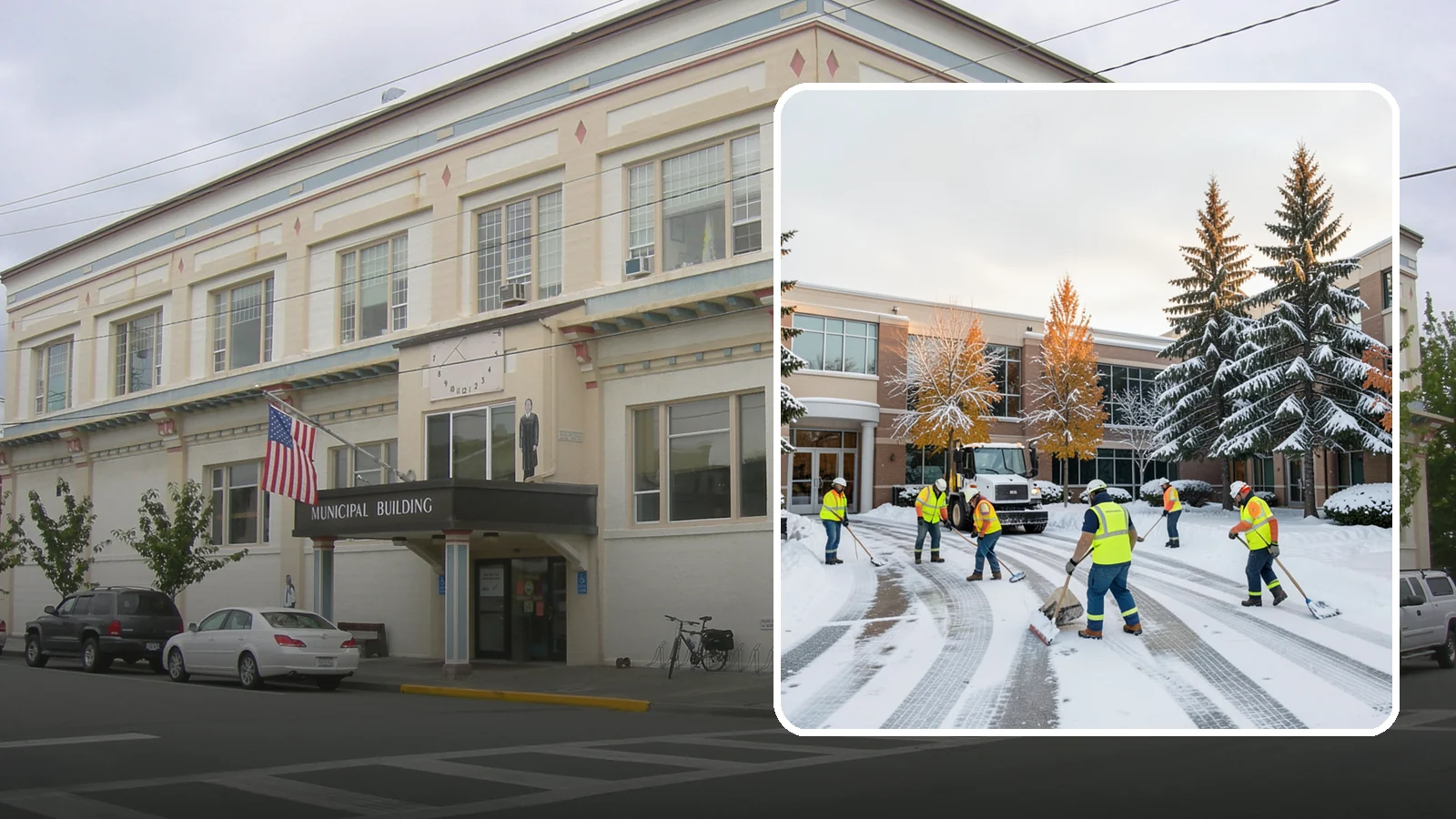 Corporate Campus Snow Removal in Anacortes, Skagit County, WA - For sprawling corporate campuses, we clear internal roads, structured-garage approaches, and courtyards so your workforce and...