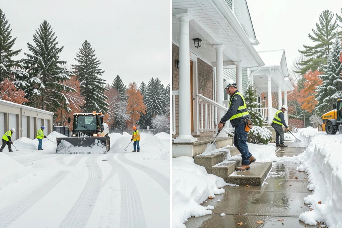 Corporate Campus Snow Removal in Anacortes, Skagit County, WA - Divide the campus into road, garage, and pedestrian zones