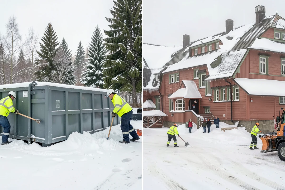 Corporate Campus Snow Removal in Arlington, Snohomish County, WA - Divide the campus into road, garage, and pedestrian zones