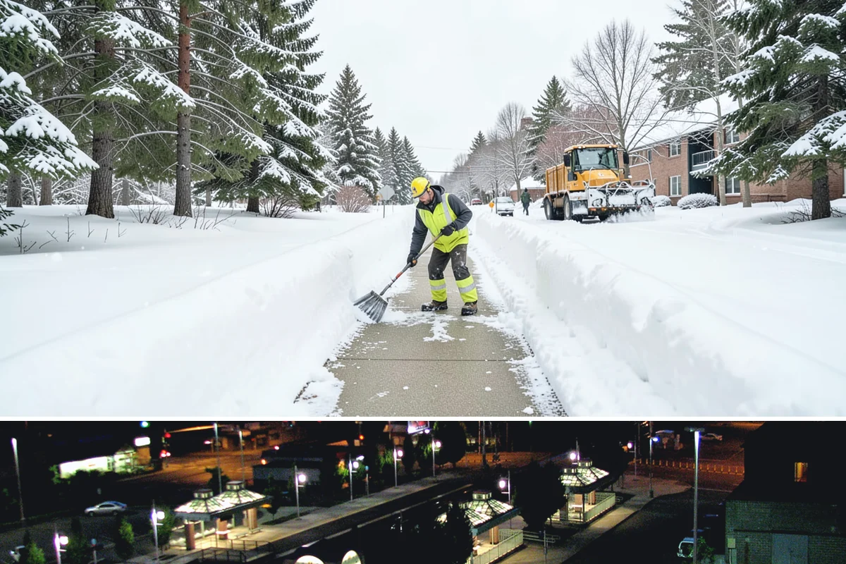 Corporate Campus Snow Removal in Auburn, King County, WA - Campus demand runs December through February, with foothill locations sometimes needing March coverage.