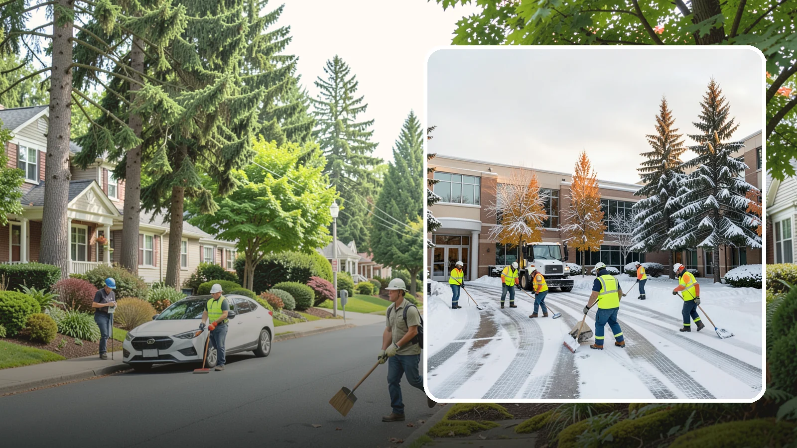 Corporate Campus Snow Removal in Beaux Arts Village, King County, WA - For sprawling corporate campuses, we clear internal roads, structured-garage approaches, and courtyards so your workforce and...